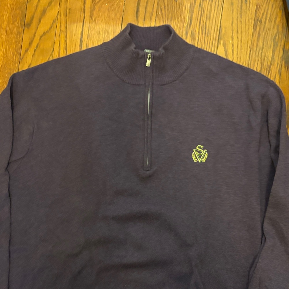Sage Valley Golf Club Men's Purple Half-Zip Sweater